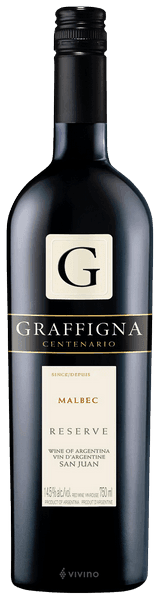 GRAFFIGNA CENTENARIO MALBEC 750ML