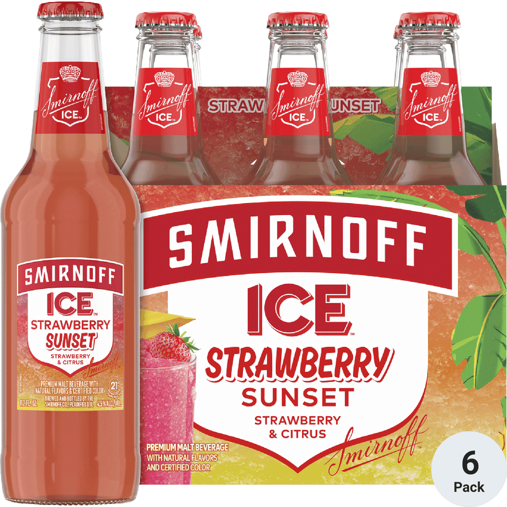 SMIRNOFF BEER STRAWBERRY SUNSET 6PK 