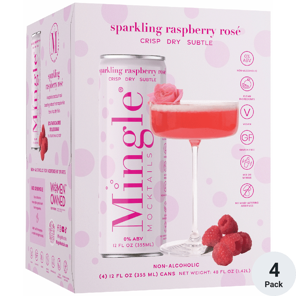 MINGLE MOCKTAIL SPARKLING RASPBERRY ROSE 4PK