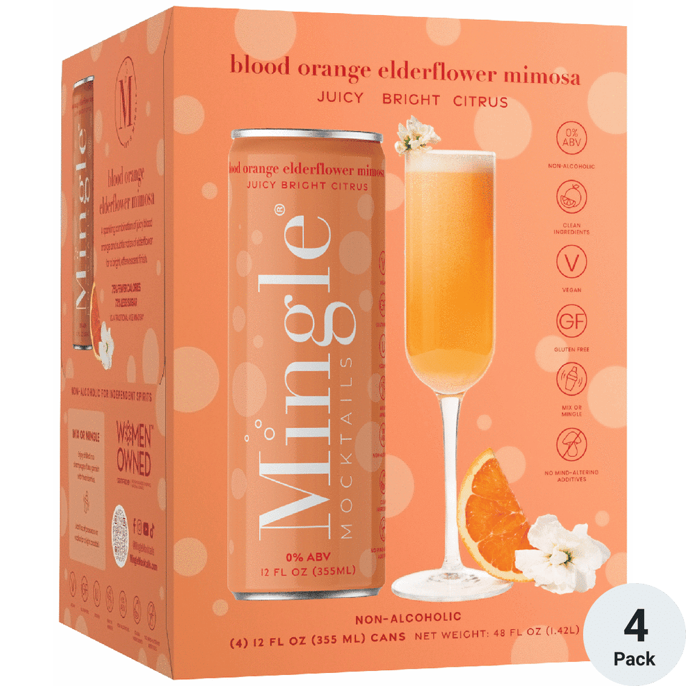 MINGLE MOCKTAIL BLOOD ORANGE ELDERFLOWER MIMOSA 4PK